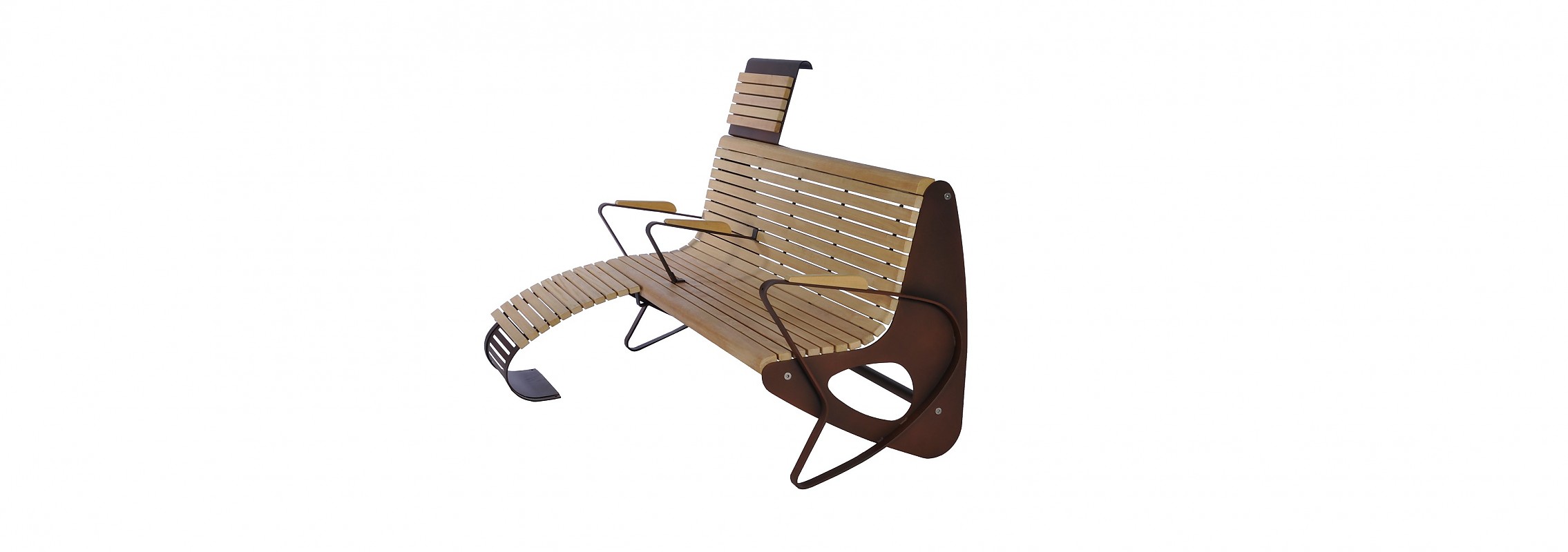euroform w - urban furniture - park bench wood - Allmore - seating - lounger
