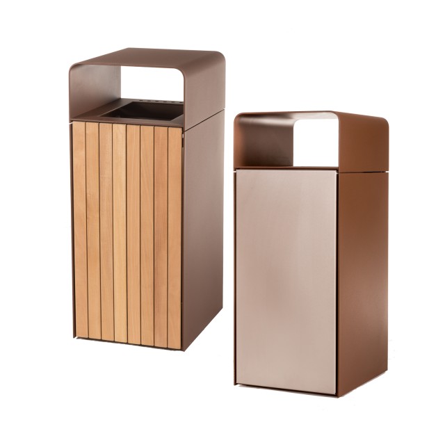 Abfallbehälter Holz & Metall ☑️Große Auswahl an städtischen Abfallbehältern