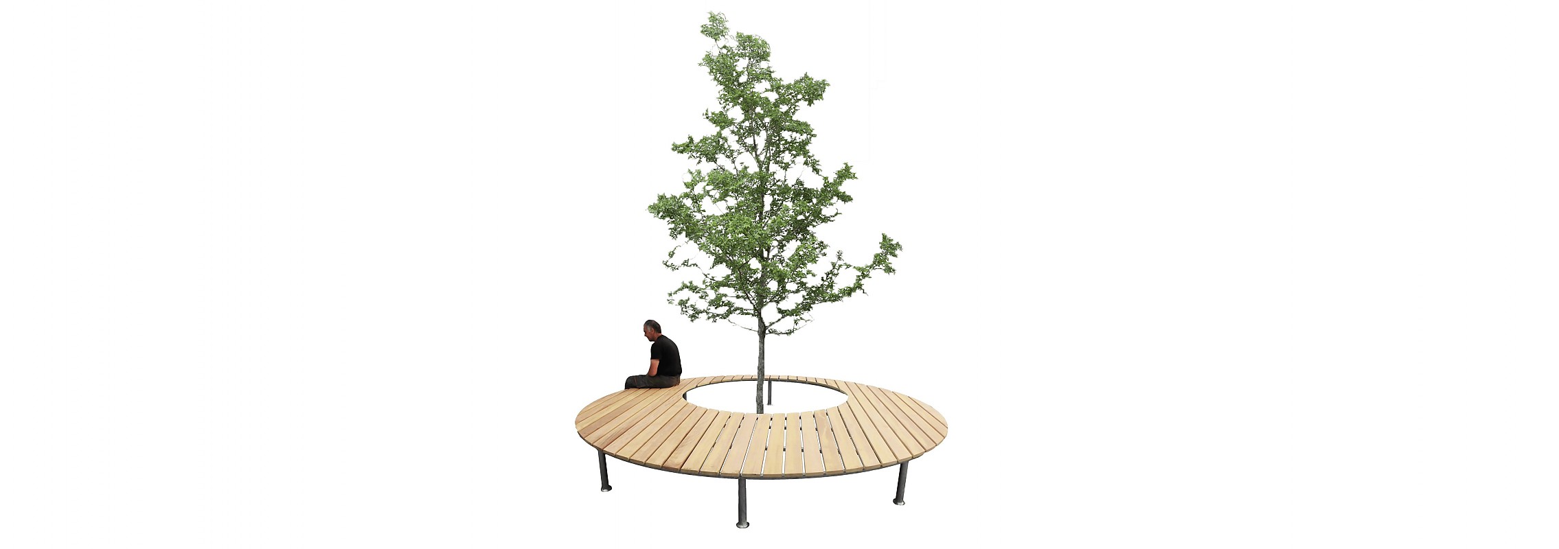 euroform w - urban furniture - park bench wood - seating - modular bench - seating island